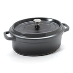Thumbnail image #1 for G.E.T. Heiss CA-009-GR/BK/CC 3-1/2 qt Oval Cast Aluminum Dutch Oven with Lid, Ceramic Enamel Coating