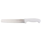 Thumbnail image #1 for Stanton Trading KNV-BRDSER8-WH Bread Knife, 8-Inch Serrated High-Carbon Stainless Steel Blade, Pointed Tip, White Polypropylene Handle Case of 72