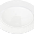 Thumbnail image #1 for International Tableware Wave WA-51 Porcelain Oval Platter with Wide Patterned Rim, 14-1/2" x 10-3/4" x 2-1/4"