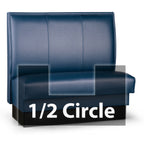 Thumbnail image #1 for JustChair Manufacturing JBSB-USP-HC-48-GR1/COM Half-Circle Banquette Booth, 2 Corners, 48"H, Upholstered Seat and Back with Lumbar Support