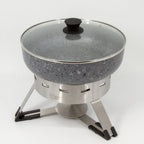 Thumbnail image #1 for Eastern Tabletop EB15764 Large Round Waterless Chafing Dish with Glass Lift-Off Lid and 5.5-qt Nonstick Aluminum Pan