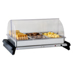 Thumbnail image #1 for Cadco WTBS-3RT Countertop Triple Buffet Server, Heated Base, Holds 3 Third-Size Steam Table Pans, Rolltop Lid