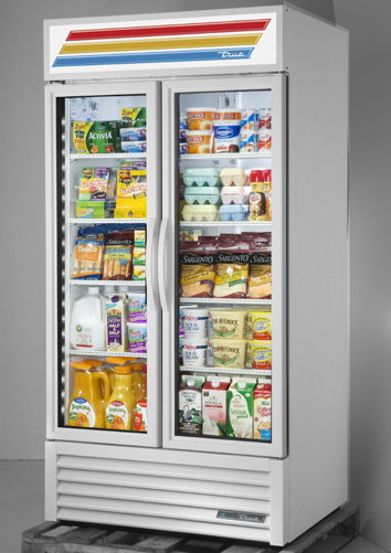 Product image #7 for True Two-Section Glass Door Merchandiser Refrigerator with 8 Shelves