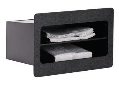 Product image #6 for Dispense-Rite Built-In Flush Mount 2-Compartment Bag Organizer, Black Polystyrene