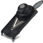 Thumbnail image #1 for JB Prince De Buyer D496 Mandoline Slicer with Stainless Steel V-Shaped Micro-Serrated Blade, Black Plastic Frame
