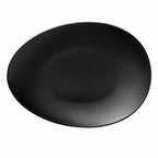 Thumbnail image #1 for Libbey Driftstone DRI-8-O Porcelain Oval Coupe Plate, 13-3/4" x 10-1/8", Satin Matte Onyx