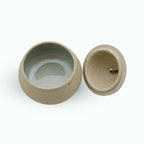 Thumbnail image #2 for Korin Inc CMU-122 8 oz Teardrop China Rice Bowl with Lid, Spiral Design, Brown