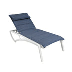 Thumbnail image #1 for Grosfillex Sunset UT074096 Stackable Armless Chaise Lounge with Textilene Sling and Resin Frame Case of 12