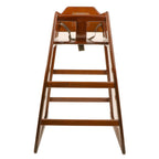 Thumbnail image #2 for G.E.T. HC-100-MOD-TALL-W Restaurant High Chair, Walnut Hardwood, 3-Point Strap Harness, Permanent Center T-Bar
