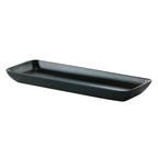 Thumbnail image #1 for G.E.T. Corona PP1941497712 Rectangular Porcelain Tray, 14-1/6" x 5-1/2", Black Reactive Glaze 1 Dozen