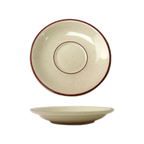 Thumbnail image #1 for International Tableware Granada GR-2 Ceramic Saucer, 5-1/2" Round, Narrow Rim, American White with Brown Speckle Case of 3 Dozen