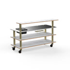 Thumbnail image #1 for Steelite Mogogo, Furnishings MGCMLC05CBXW Pro Bar Modular, White Carrera, Brushed Brass on Casters, Mogogo, Mixed Materials, 1 Per Case