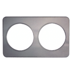 Thumbnail image #1 for Duke Manufacturing 32 Stainless Steel Adapter Plate with Two 8-1/2 in Round Cutouts, 13 x 21 in