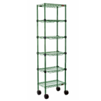 Thumbnail image #1 for Eagle Group QuadTruss MC1430-48-4VG 4-Tier Aisle Merchandising Cart, Green Epoxy, 30"W x 14"D x 48"H