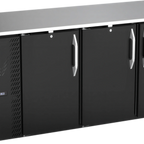 Thumbnail image #1 for Victory Refrigeration VBB72HC-B Three-Section Back Bar Refrigerator, 72"W, 3 Solid Swing Doors, Black Exterior, Stainless Steel Top