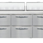 Thumbnail image #2 for Continental Refrigerator Designer Line D72N18-D Refrigerated Sandwich Prep Table, 72" Wide, 3-Section, 6 Drawers, 18-Pan Capacity