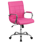Thumbnail image #1 for Flash Furniture GO-2240-PK-GG Pink Vinyl Executive Swivel Office Chair with Padded Arms and Casters