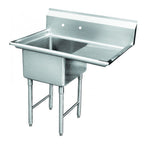 Thumbnail image #1 for GSW USA SH18241R 1-Compartment Stainless Steel Sink with Right Drainboard, 39-1/8"W x 30"D x 45"H, 16-Gauge