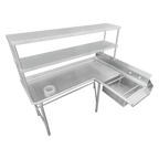 Thumbnail image #2 for IMC/Teddy SISD-120-16 Soiled Dish Table with Pre-Rinse Sink, Island, Right-to-Left, 60" Machine-to-Corner, 120" Corner-to-End, 16-Gauge 300 Series