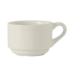 Thumbnail image #1 for Tuxton China Modena AMU-083 7 oz Pearl White Ceramic Stackable Coffee & Tea Cup Case of 3 Dozen