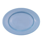 Thumbnail image #1 for CAC China Las Vegas LV-14-LBU Ceramic Oval Platter, 12-1/2" x 8-5/8", 1-1/2" High, Rolled Edge, Light Blue 1 Dozen