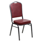 Thumbnail image #1 for Flash Furniture Hercules FD-C01-SILVERVEIN-BURG-VY-GG Stacking Banquet Chair, Burgundy Vinyl Upholstery, Silver Vein Frame