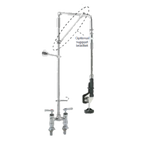 Thumbnail image #1 for Component Hardware Encore KL56-5532-12 Pre-Rinse Faucet Assembly, 12" Swivel Arm, Deck Mount, 4" Centers, Lever Handles