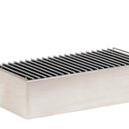 Thumbnail image #1 for Cal-Mil Newport 22422-113 Soup Chafer, 19-3/4"W x 10"D x 5-1/2"H, Vintage Wood Frame, Bold Grill, White-Washed Pine