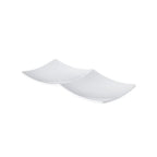 Thumbnail image #1 for CAC China XFP2-12-W Rectangular Melamine Platter, White, 2 Compartments, 11-1/2" Case of 3 Dozen
