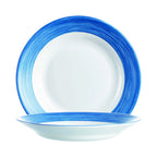 Thumbnail image #1 for Cardinal Brushed Blue Jean By Arcoroc X0620 Round Rim Soup Plate, 23 oz, 9 in, Opal