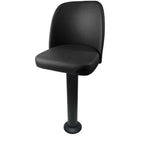 Thumbnail image #1 for Oak Street SL6133IMP Armless Upholstered Vinyl Bucket Seat Swivel Bar Stool with Waterfall Front and Floor-Mounted Pedestal