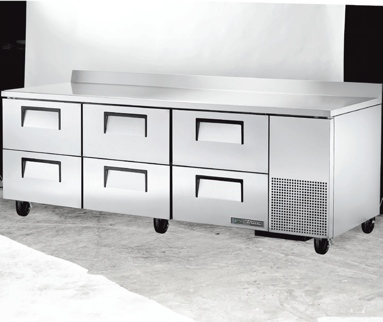 Product image #5 for True Deep Work Top Refrigerator, 3-Section, 6-Drawer, 93-1/4-Inch, Stainless Steel