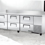 Thumbnail image #5 for True Mfg. - General Foodservice TWT-93D-6-HC Three-Section Six-Drawer Stainless Steel Worktop Refrigerator, 93-1/4-Inch