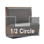 Thumbnail image #1 for ATSMFG ATS AT&S-AHC-KR42-P GR5/COM Single Half-Circle Booth, 48" W x 90" D x 42" H, Plain Back, Upholstered