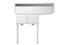 Thumbnail image #6 for KoolMore 43-Inch Two-Compartment Stainless Steel Commercial Sink with Left Drainboard and Backsplash