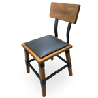 Thumbnail image #1 for JustChair Manufacturing CITYStyle™ Rustic M91218-FSC-COM Rustic Side Chair, Solid Wood Back, Upholstered Fixed Seat, COM