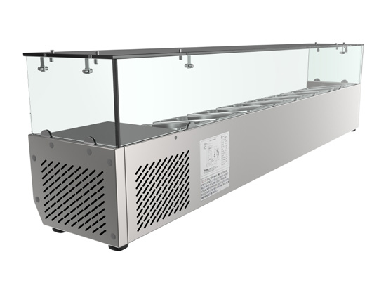 Product image #7 for KoolMore 71-Inch Refrigerated Countertop Condiment Prep Station with 8 1/3 Pan Capacity