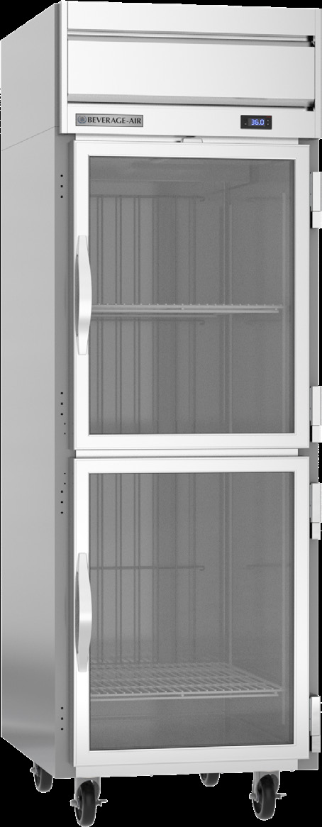Product image #5 for Beverage-Air Horizon Series 1-Section Top-Mount Reach-In Refrigerator with 2 Half Glass Doors, 22.28 Cu. Ft.