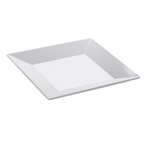 Thumbnail image #1 for G.E.T. GET ML-90-W Wide Rim Melamine Plate, 12-Inch Square, White Case of 6