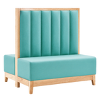 Thumbnail image #1 for ATSMFG ATS AT&S-AD-J48-6CH GR5/COM Double Upholstered Booth, 48"L x 48"H, 6-Channel Back, Channel Deep Seat