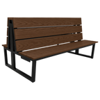 Thumbnail image #1 for ATSMFG ATS AT&S-QAD-PA4272 Double Restaurant Booth, 72"L, Solid Ash Wood Seat and Back, Outdoor Powder-Coated Steel Frame