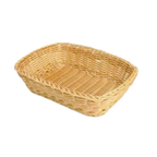 Thumbnail image #1 for Thunder Group PLBB1209 Rectangular Woven Plastic Fast Food Basket, 12 x 9 x 3 in, Natural Tan, Stackable Case of 36