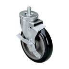 Thumbnail image #1 for Component Hardware CMT5-5BBN 5" Polyolefin Swivel Threaded-Stem Caster with Side Brake, 250 lb Capacity