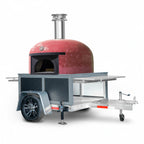 Thumbnail image #1 for Fiero (Formerly Forza Forni) Pavesi NAPCATERER-QUATTRO Mobile Wood-Burning Brick Oven with 43.3-Inch Round Hearth and Twin Work Tables