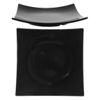 Thumbnail image #1 for Thunder Group Classic 24007BK Black Melamine Square Plate, 7-3/8" x 7-3/8", 1-3/8" Deep, Rolled Edge Case of 2 Dozen