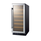 Thumbnail image #1 for Summit Commercial SWC1535B Commercial Wine Cooler, 33-Bottle, Built-In or Freestanding, Black, Bottom-Mounted Refrigeration