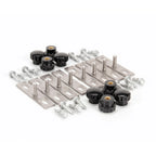 Thumbnail image #1 for AllPoints Foodservice Parts & Supplies 2521011 End Plug Knob Kit with 8 Brackets, 8 Knobs, and 16 Screws