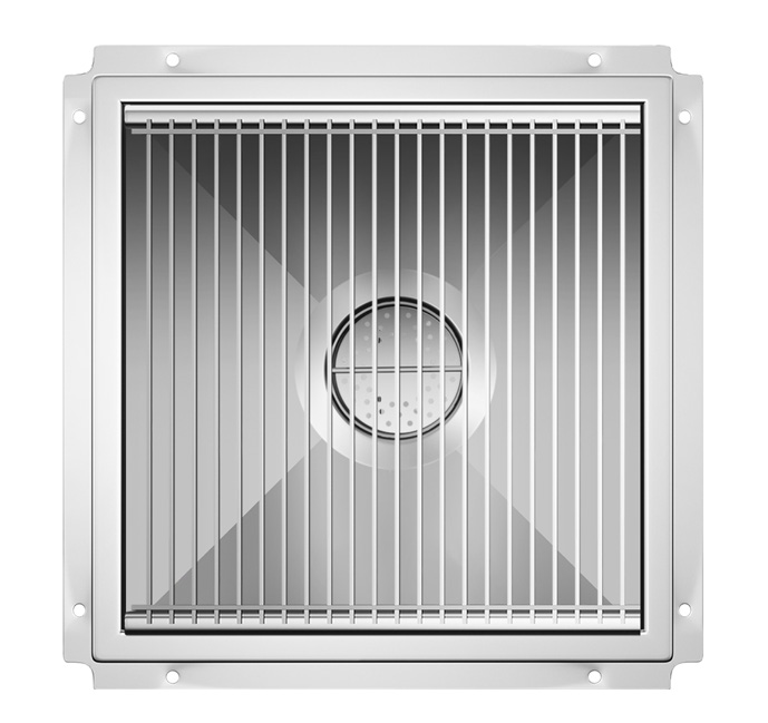 Product image #2 for KoolMore Commercial 24-Inch x 24-Inch Floor Trough Drain with Subway-Style Grating and 4-Inch Drain Connections