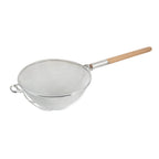 Thumbnail image #1 for Browne USA Foodservice 574132 10-4/5" Bowl Double Medium-Mesh Strainer with 9" Wooden Handle