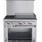 Thumbnail image #7 for Koolmore KM-CRG36-NG 36-Inch Stainless Steel Commercial Natural Gas Range with 2 Open Burners, 24-Inch Griddle and Standard Oven